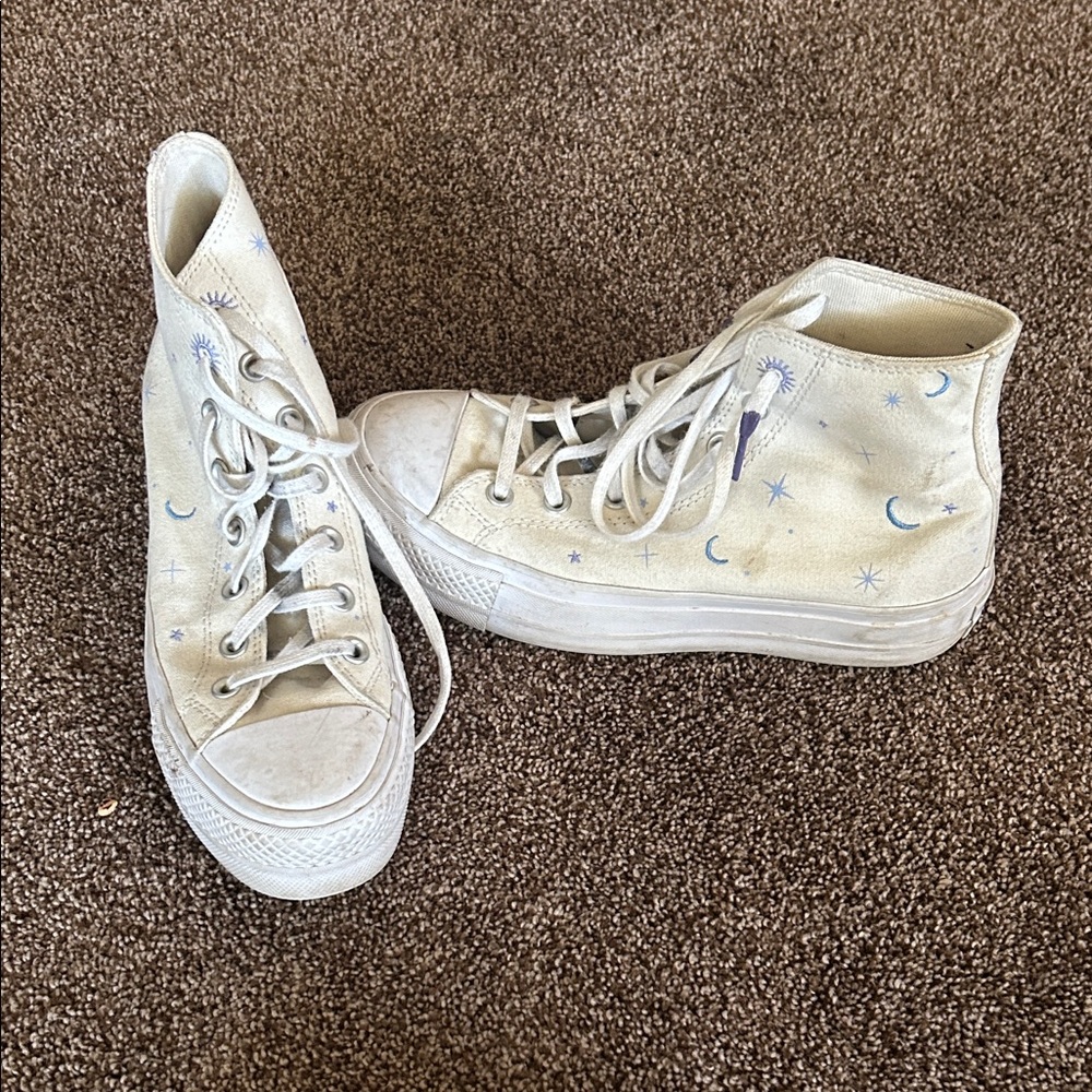 Women's Cream High-Top Platform Sneakers